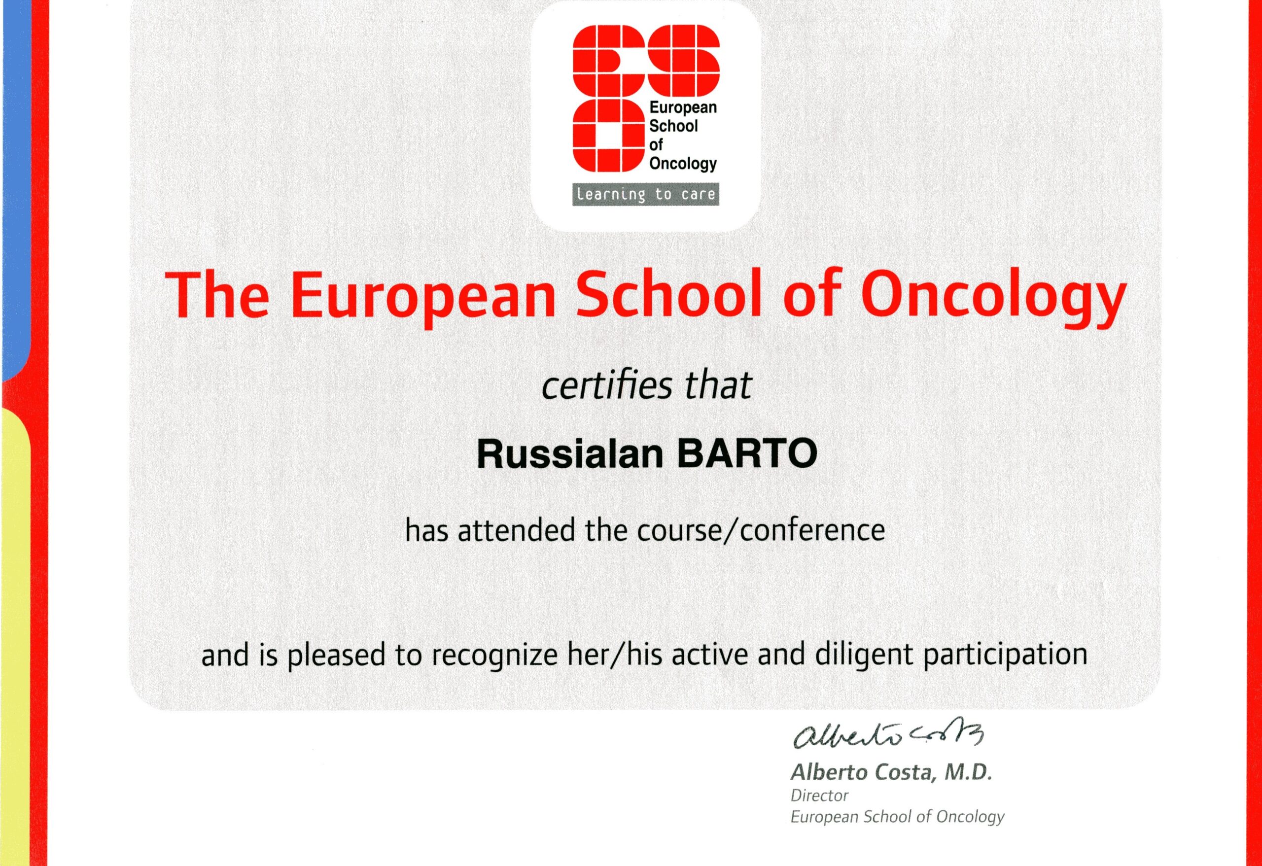 European School of Oncology, Москва